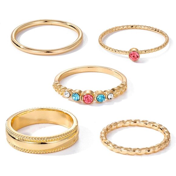 Adjustable Knuckle Rings Collection - Boho Vintage Stackable Ring Set for Women - Picture 1 of 6